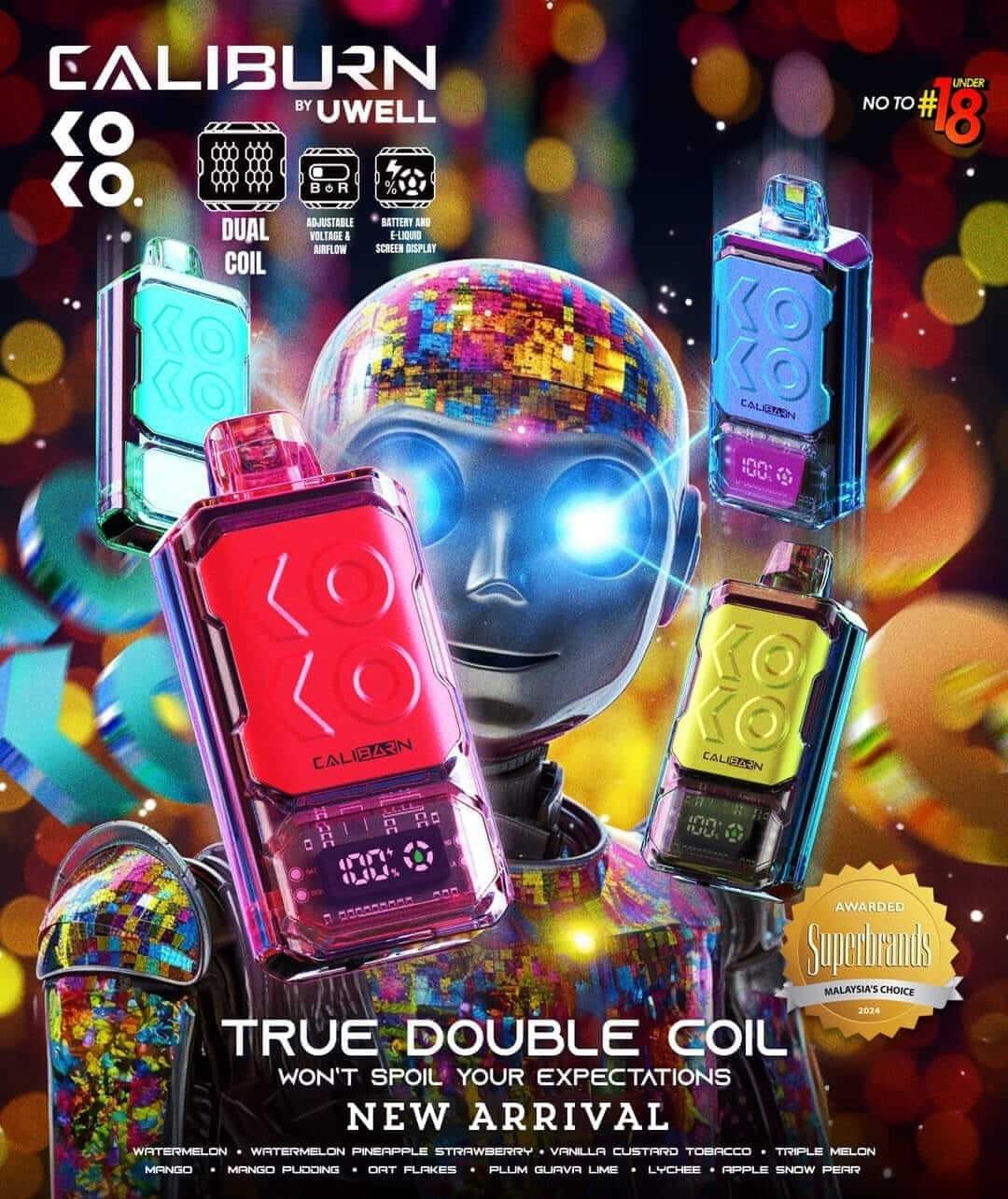  Analyzing image     uwell_caliburn_koko_bar_12000_puffs_poster_(SG VAPE DELIVERY SHOP)